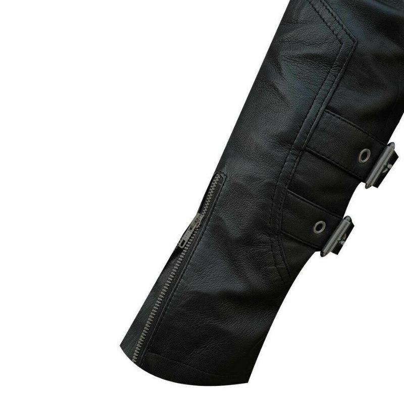 Biker's Black Leather Shirt with Buckles & Rings - The Leather Men