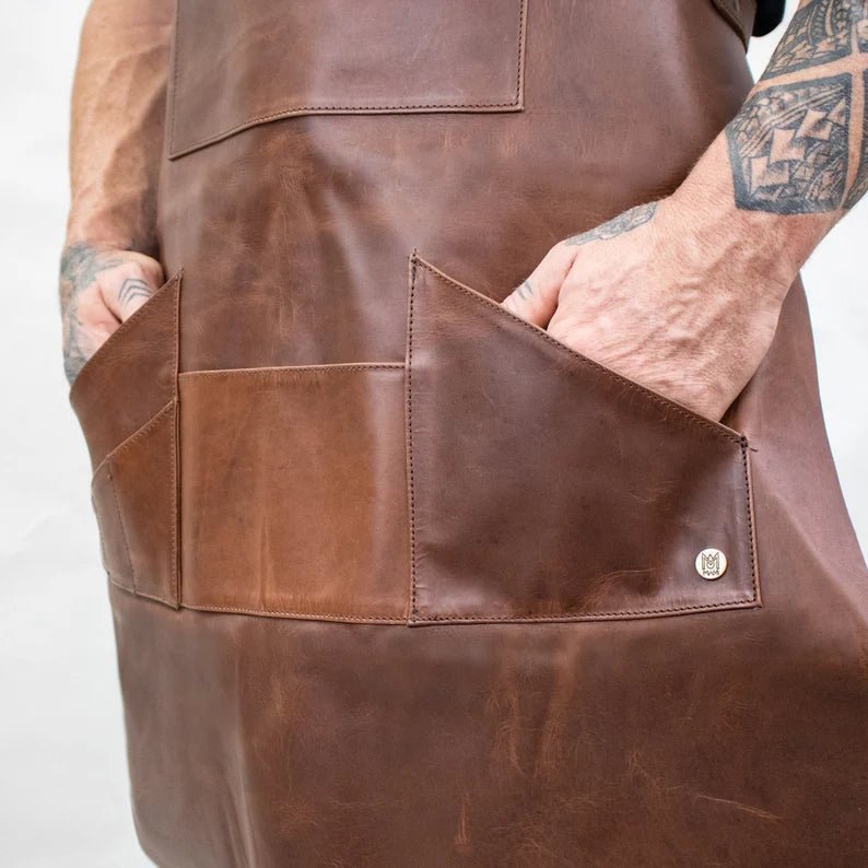 Distressed Multi best leather apron with pockets​ UK USA and all over the Europe 