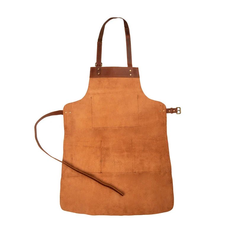 Distressed Multi - Pocket Full Grain Leather Apron