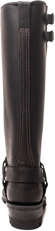 Double Strap Black Leather Harness Boots