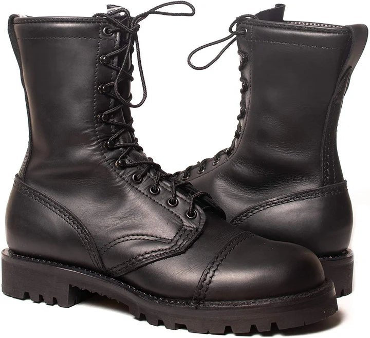 Handcrafted Black Leather Combat Boots USA UK and all over the europe