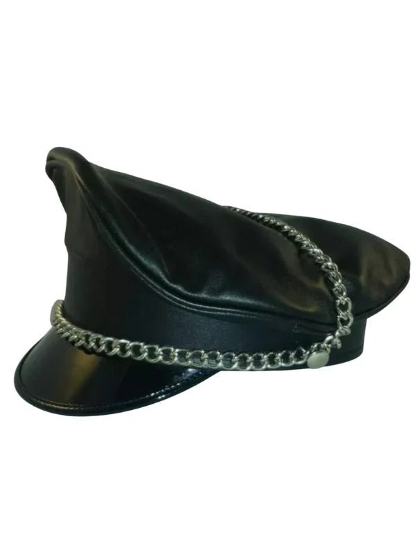 leather cap with low brim