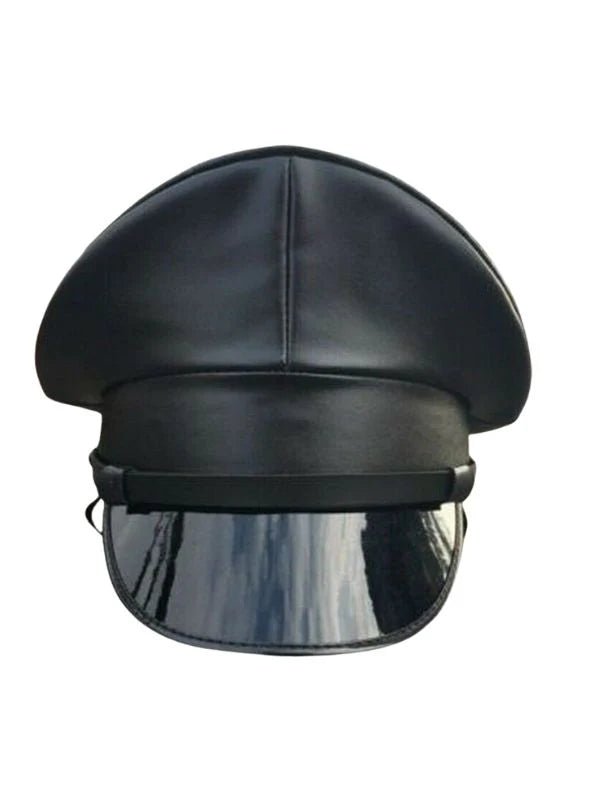 leather cap with low brim