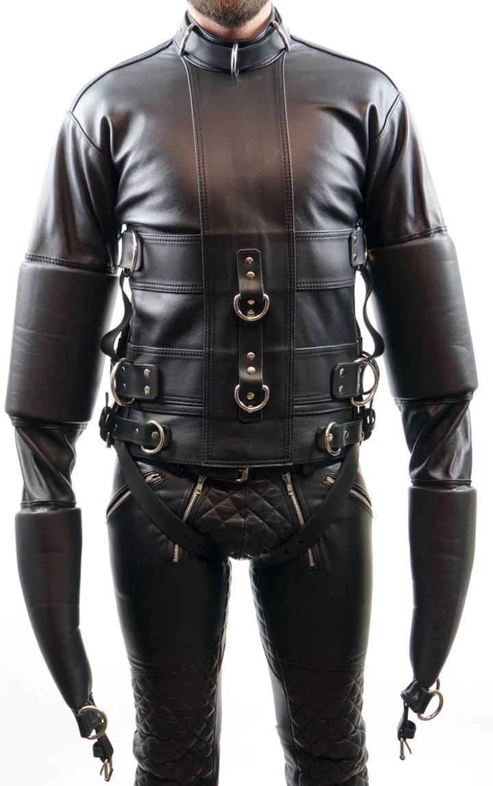 Leather Bondage Strait jacket With Secure Straps
