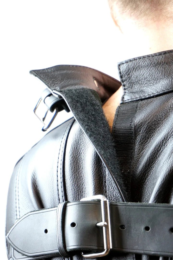 Leather Bondage Strait jacket With Secure Straps