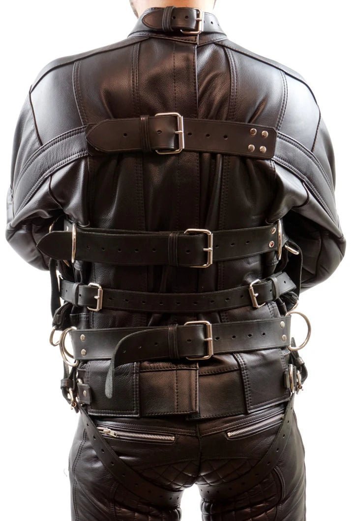 Leather Bondage Strait jacket With Secure Straps