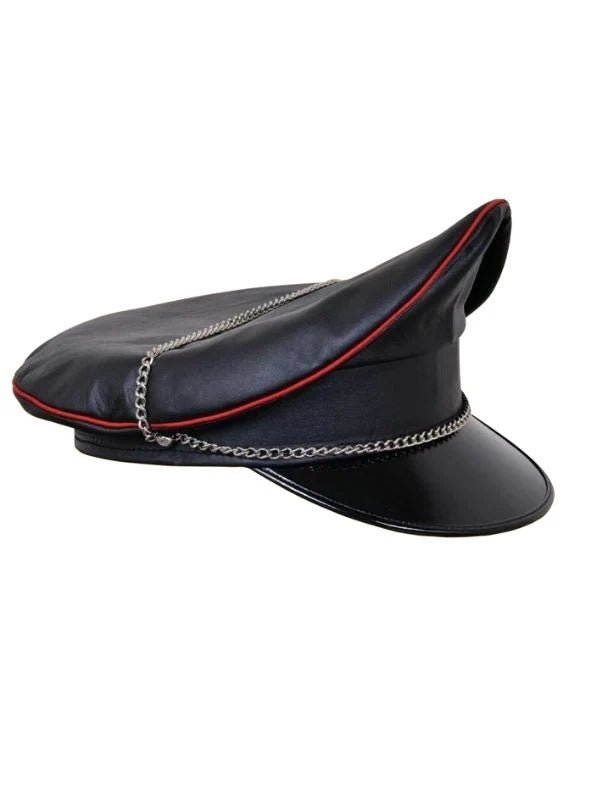 stylish leather biker cap
