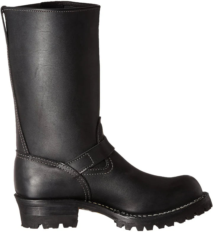 Leather Mid - Calf Boss Boots Rugged Style With Buckle