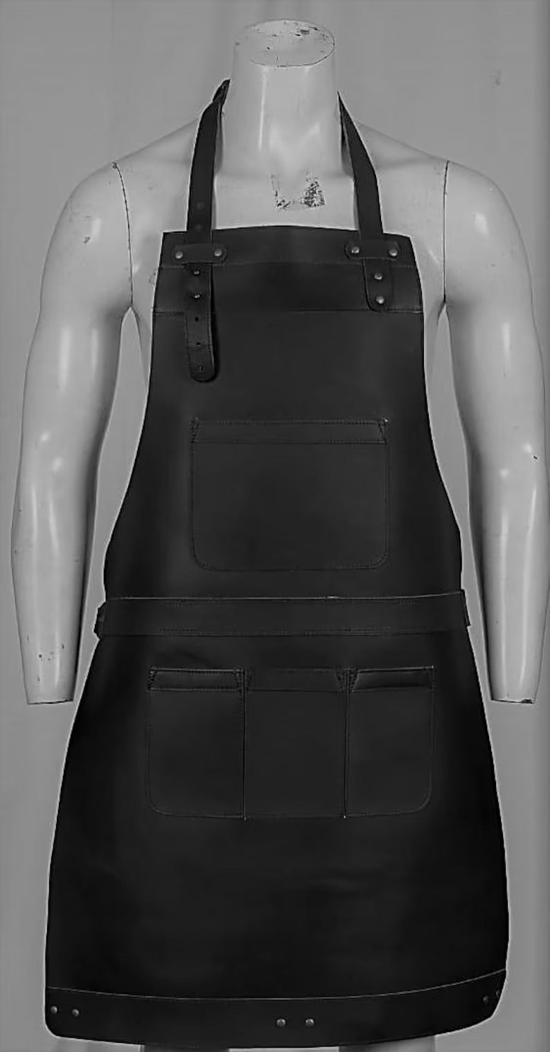 Luxury Real Leather Apron – Butcher BBQ & Cooking Apron