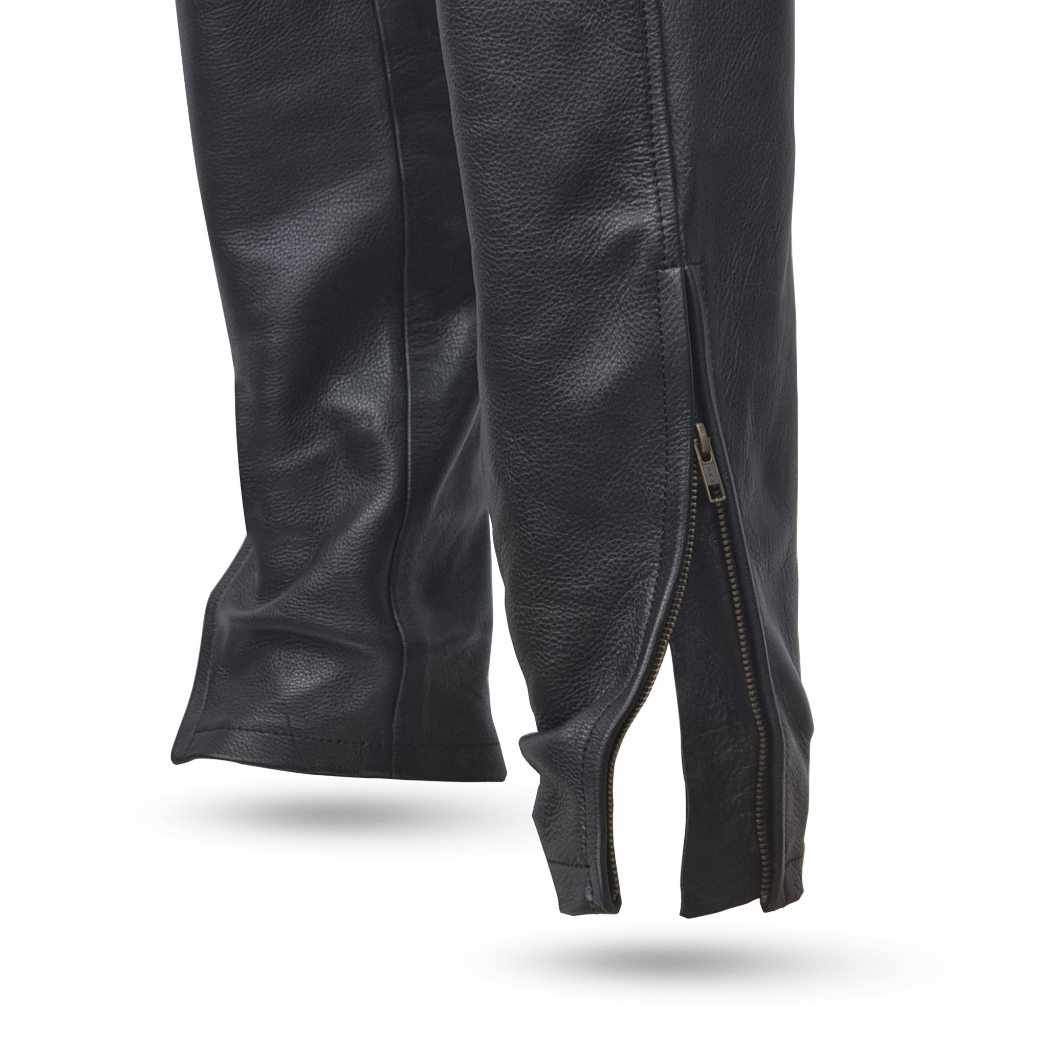 Men's Black Leather Ranger Pants – Classic Biker & Western Style