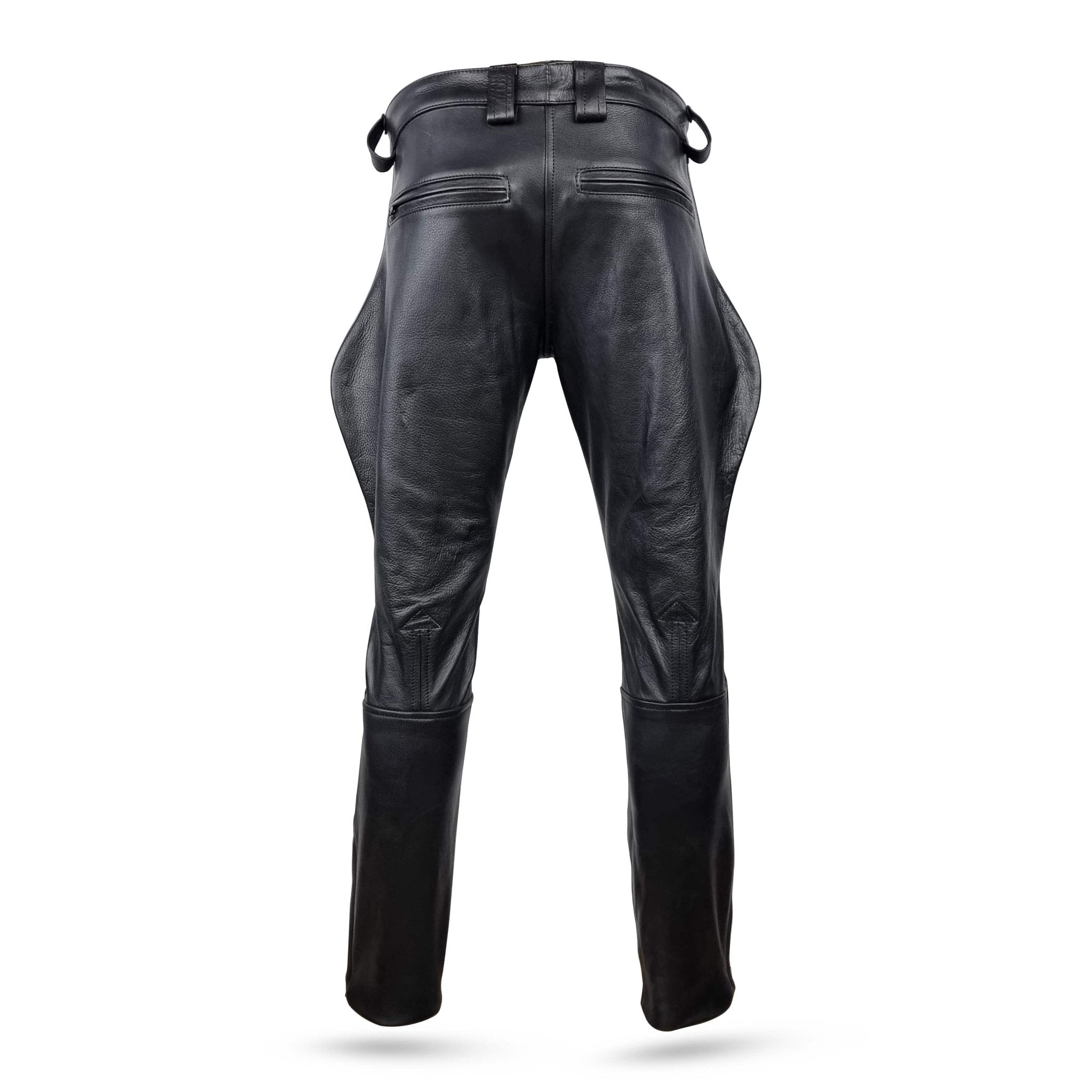 Men's Black Leather Ranger Pants – Classic Biker & Western Style
