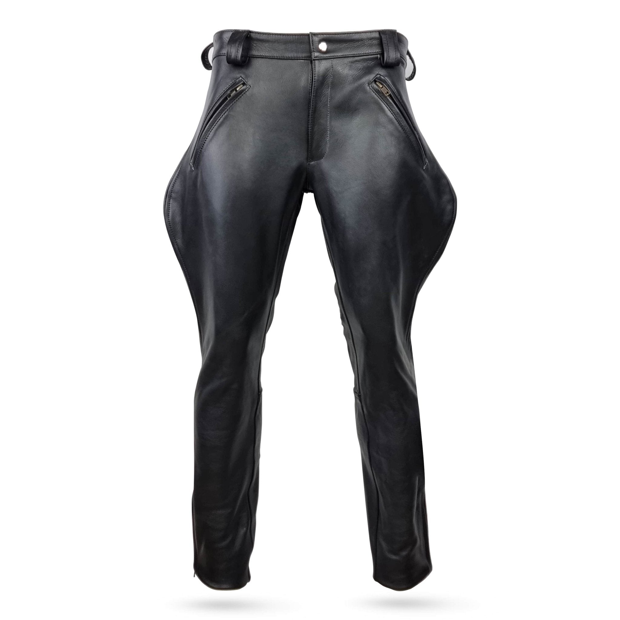 Men's Black Leather Ranger Pants – Classic Biker & Western Style