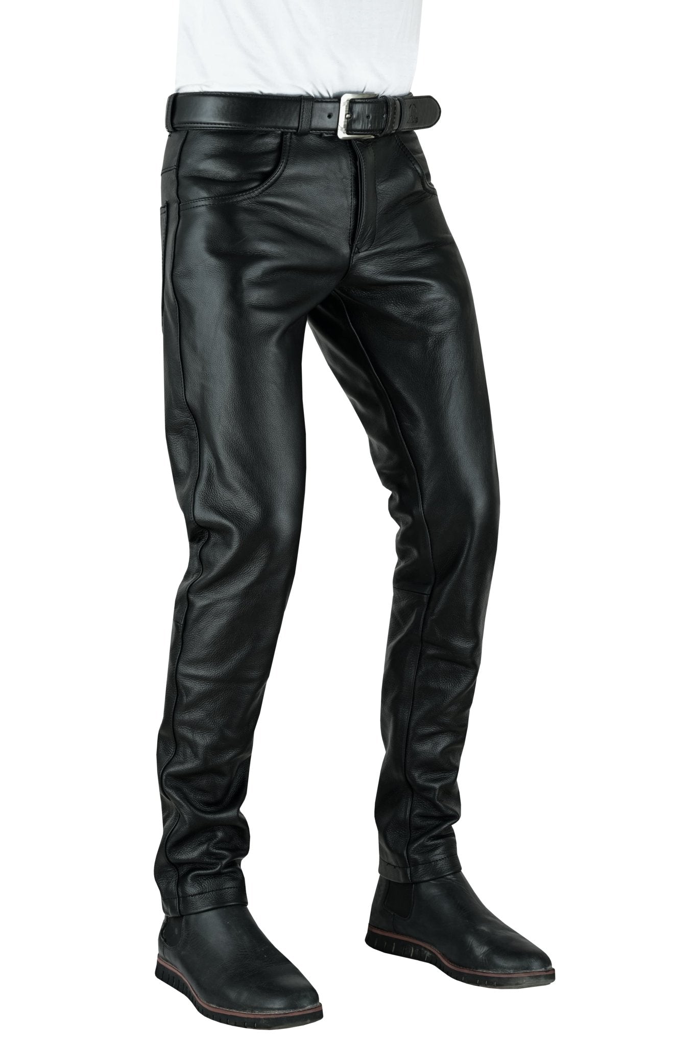 Men’s Classic Black Leather Pants