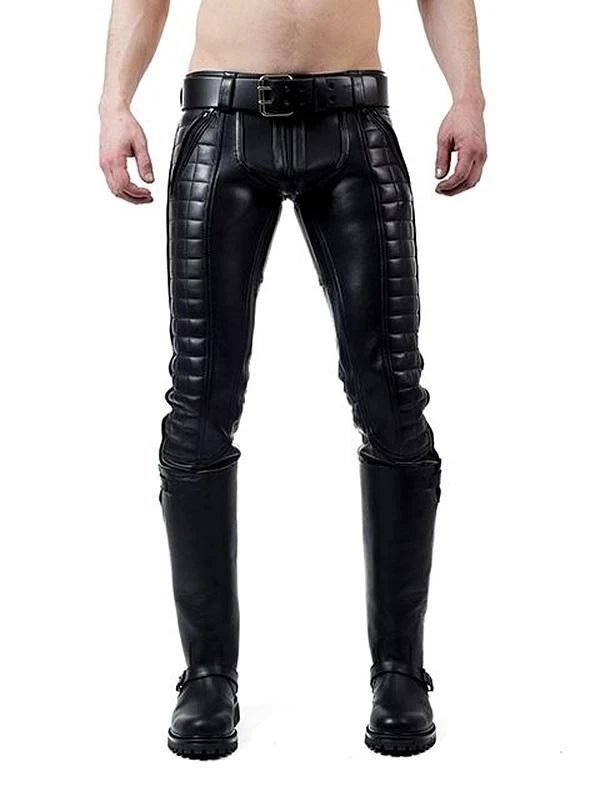 Men’s Real Leather Skinny Fit Padded Pants