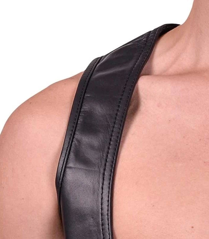 Open Leather Vest with Adjustable Arm Straps