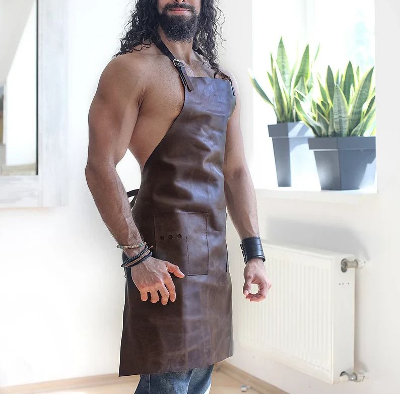 Personalized Leather Chef Apron for Men