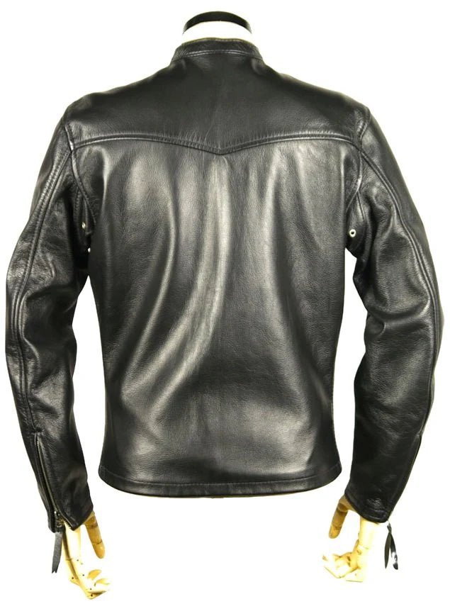 Black Leather Crop Biker Jacket – Classic Biker Style, Slim Fit UK USA and all over Europe 